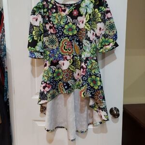 Floral High-Low Peplum Top